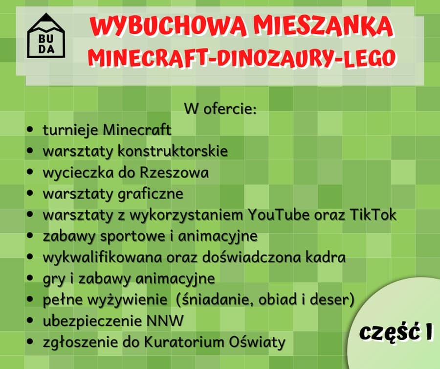 Wybuchowa mieszanka minecraft, LEGO i dinozaurów (11-15.07.2022)