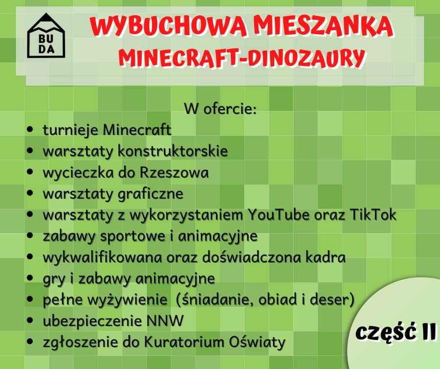 Wybuchowa mieszanka minecraft, LEGO i dinozaurów (8-12.08.2022)