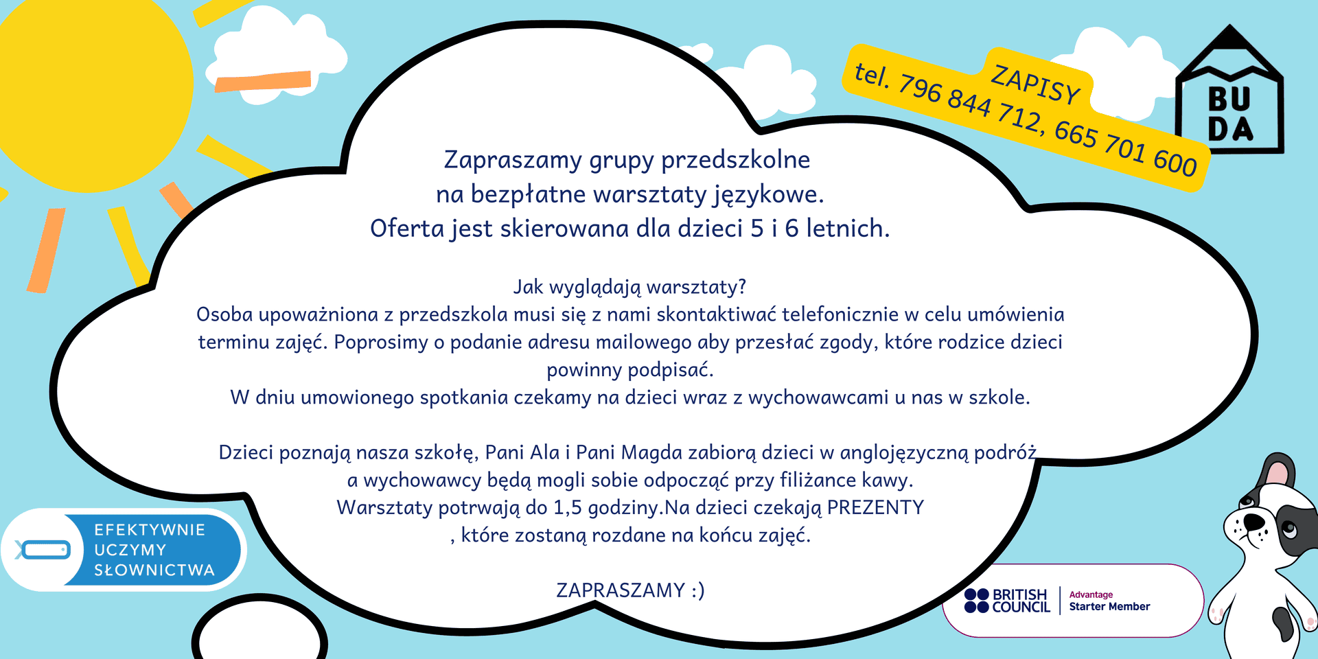 zaproszenie na warsztaty językowe